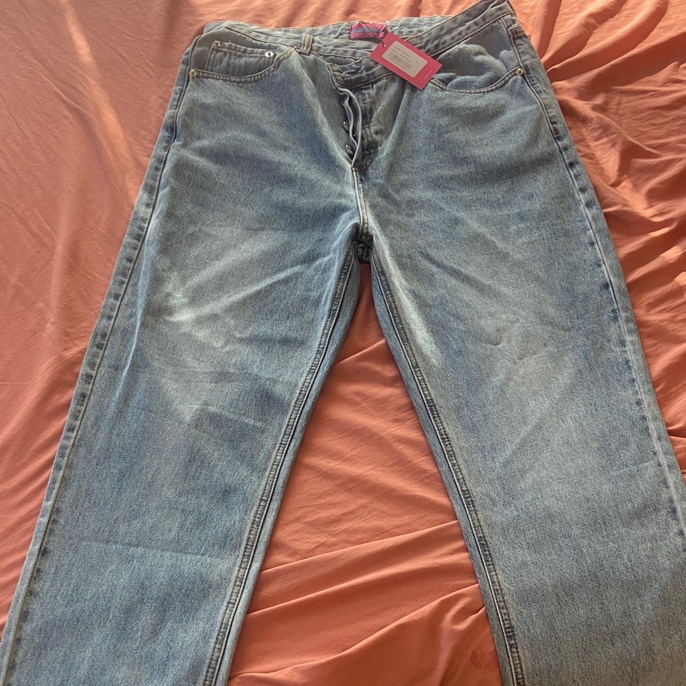 Edikted Men's Denim Relaxed Jeans - Light Blue